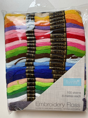 Embroidery Floss Pack 100 Skeins Trimits